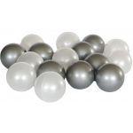 Piłeczki metaliczne - biała perła, srebrne 200szt.