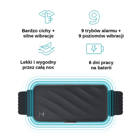 Funkcje opaski WakeBand do cichego budzenia wibracją
