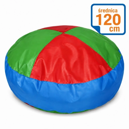 Kolorowa pufa sensoryczna 120 cm ze skaju na białym tle