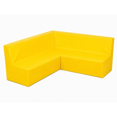 Narożnik piankowy dla dzieci 120×120 cm – żółta kanapa narożna ze skaju