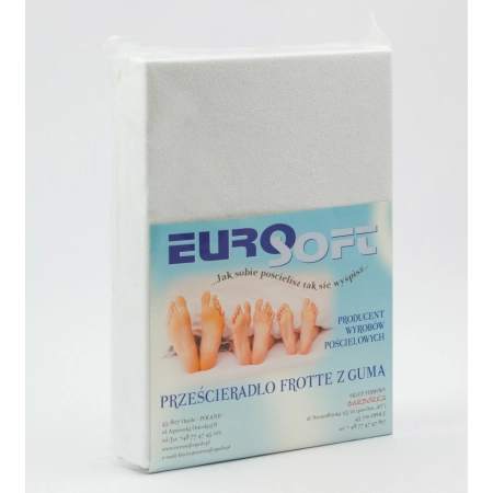Białe prześcieradło frotte 70x170 cm zapakowane do wysyłki