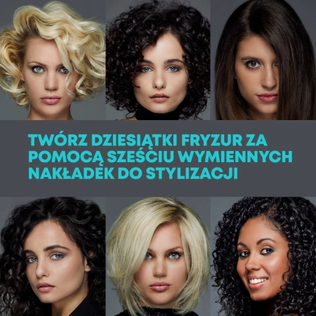 Suszarka jonowa reVamp z wymiennymi końcówkami DR-1250A