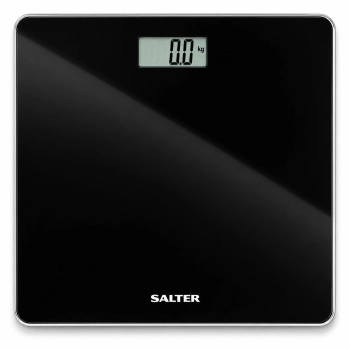 Czarna szklana waga łazienkowa Salter 9207 BK3R 150 kg z wyświetlaczem LCD