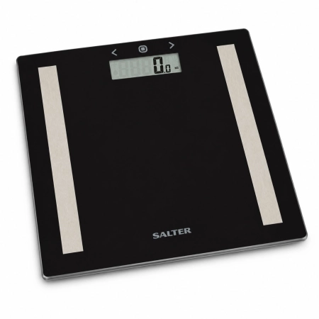 Czarna waga osobowa Salter 9113BK3R 150 kg z wyświetlaczem LCD i analizą BMI