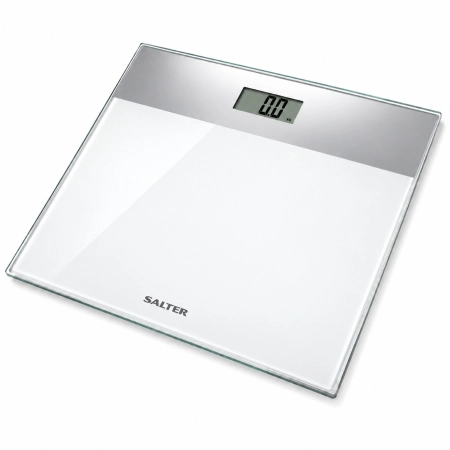 Powystawowa biała szklana waga łazienkowa Salter 9206 180 kg z LCD